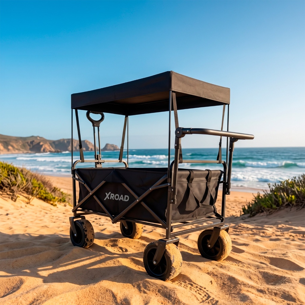 Carro de Transporte con Techo 150 KG Negro Xroad 1