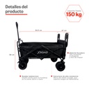 Carro de Transporte con Techo 150 KG Negro Xroad 4
