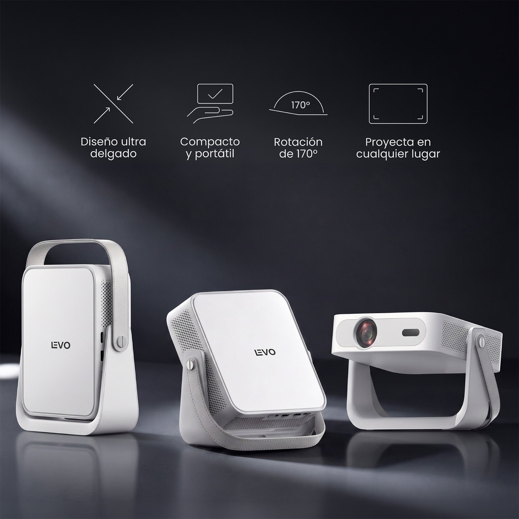 Pack Proyector Portátil Novus + Telón 100" Blanco LEVO 4