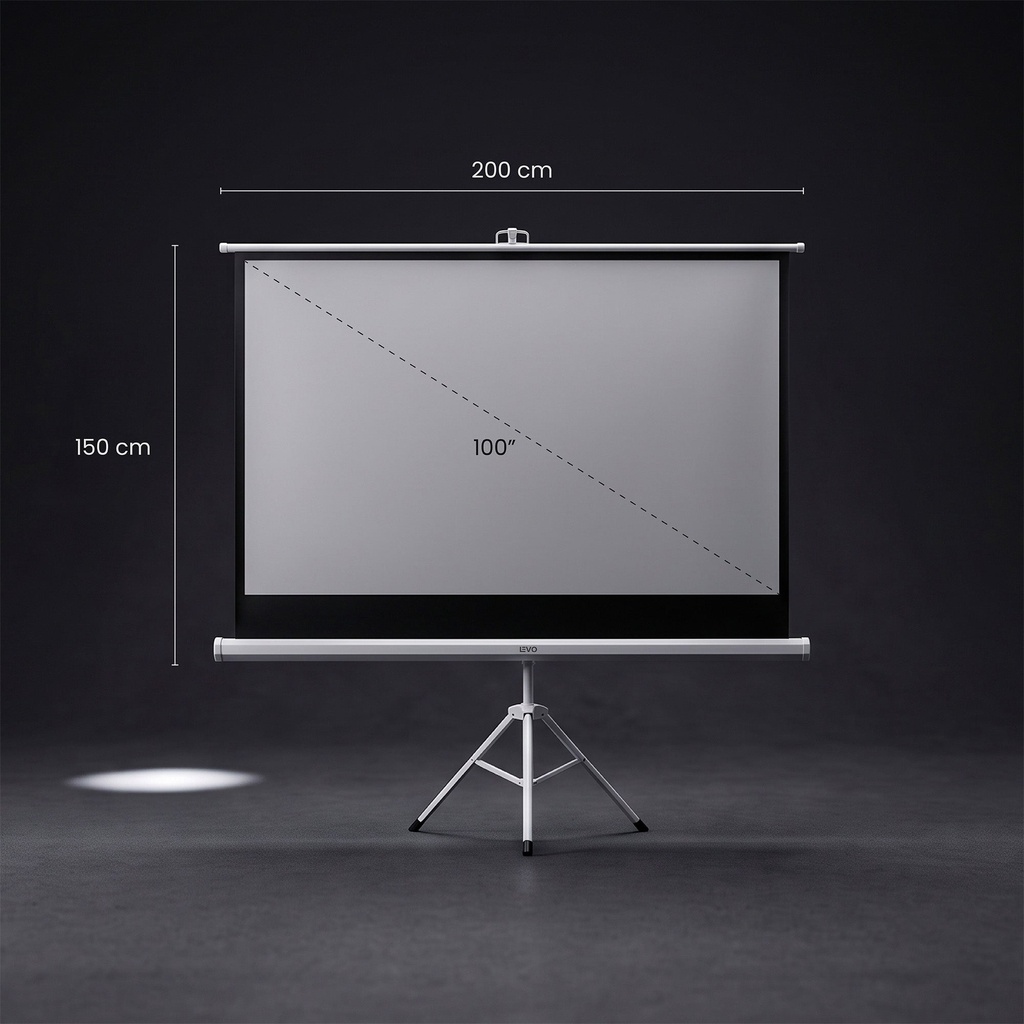 Pack Proyector Portátil Novus + Telón 100" Blanco LEVO 5