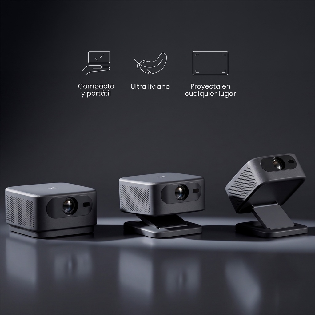 Pack Proyector Portátil Flux + Telón 100" Blanco LEVO 4