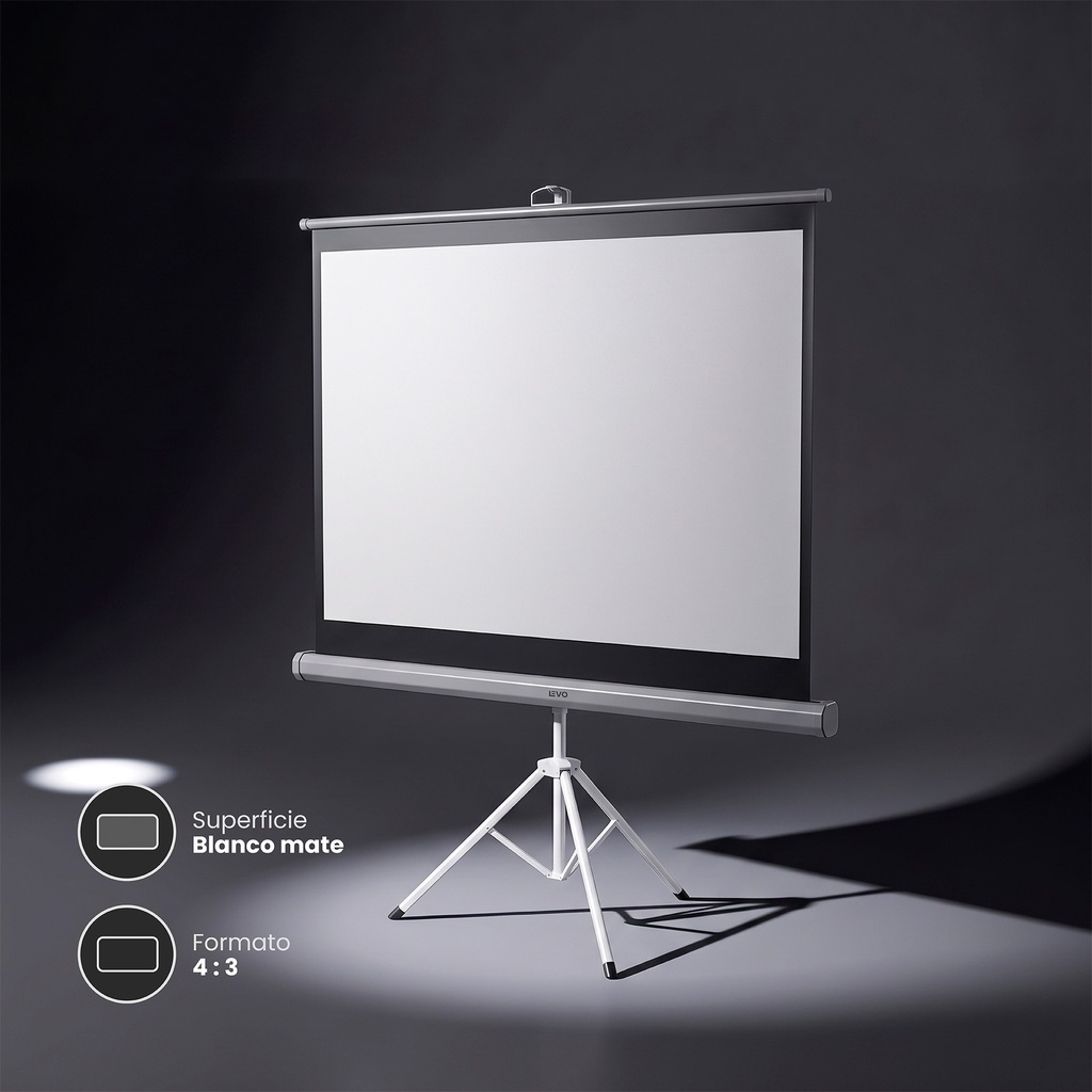 Pack Proyector Portátil Flux + Telón 100" Blanco LEVO 6