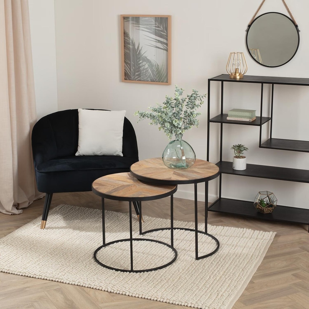 Mesa De Centro Doble Basile Madera 56 X 51 cm Atmosphera