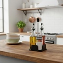 Set Alcuza 4 Pcs Aceite Vinagre Condimento con Soporte 5Five