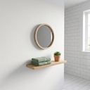Espejo Redondo Olav 52 cm Marco de Madera Beige Atmosphera