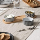 Set Aperitivo 4 Pza Cerámica Bandeja Bambú Secret de Gourmet