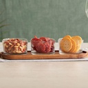 Set Aperitivo 4 Pza Vidrio y Base de Madera Secret de Gourmet