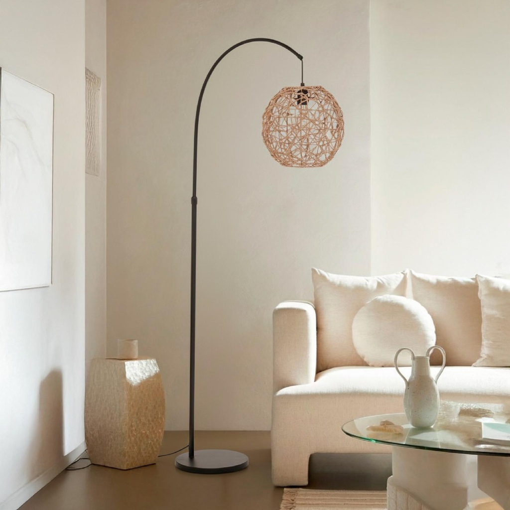 Lámpara de Pie Arco Rahe Metal Natural 180 cm Atmosphera