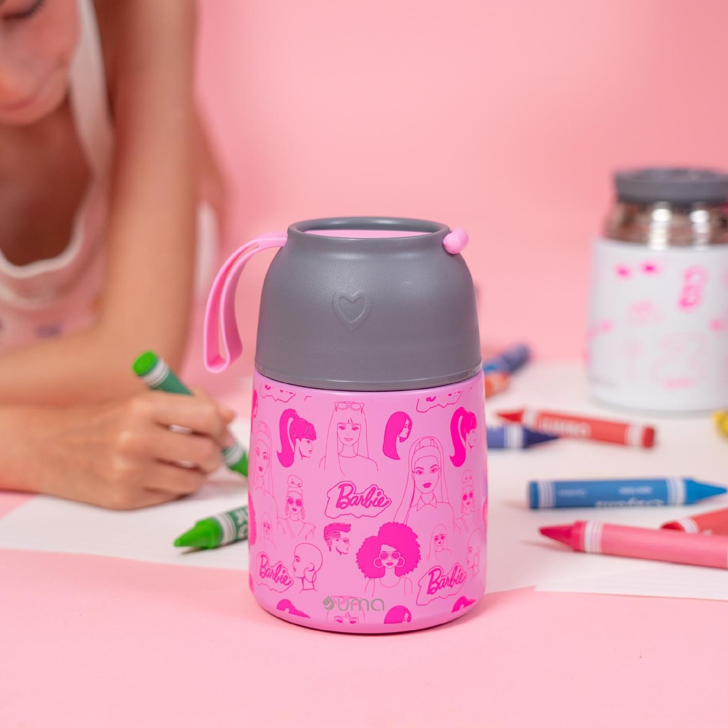 Termo Comida Barbie & Friends + Cuchara 450ml Acero Inox UMA