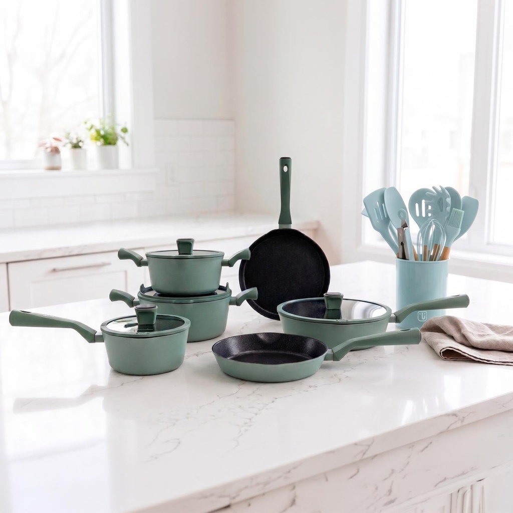 Bateria de Cocina Lucca + Set 12 Utensilios Calipso Simplit