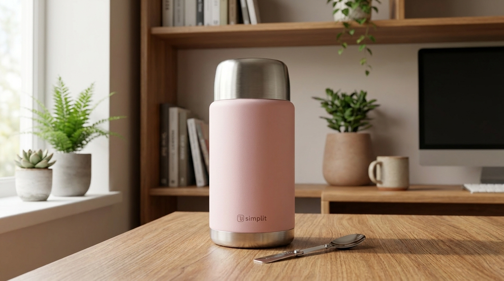 Termo de Comida Insulado Acero Inox 750 ml Rosado Simplit