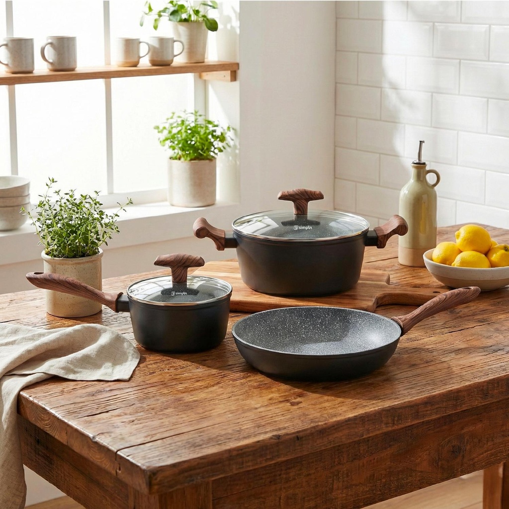 Batería de Cocina Antiadherente Oregon 5 Piezas Simplit