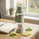 Botella De Vidrio Con Infusión 410Ml Verde Brando