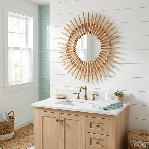 Espejo Decorativo Redondo Jane de Ratan 58 cm Atmosphera