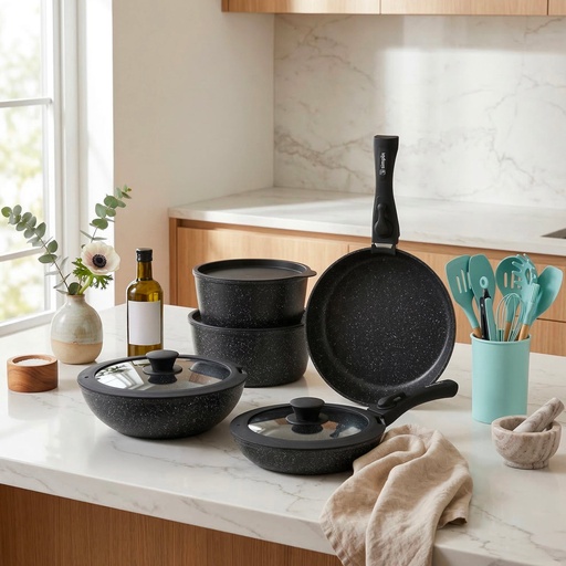 Batería Cocina Oxford + Set 12 Utensilios Calipso Simplit