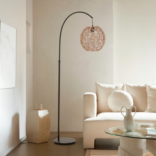 Lámpara de Pie Arco Rahe Metal Natural 180 cm Atmosphera