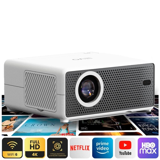 Proyector Portatil Smart Hexa 8000lm WiFi BT Android LEVO